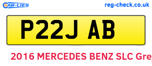 P22JAB are the vehicle registration plates.