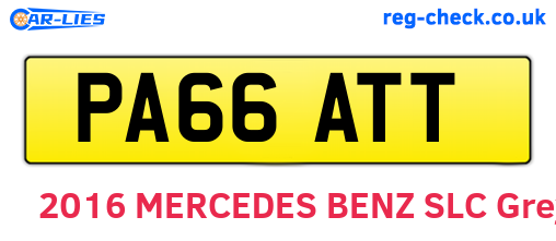 PA66ATT are the vehicle registration plates.