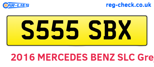 S555SBX are the vehicle registration plates.