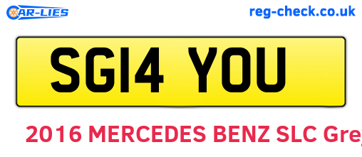 SG14YOU are the vehicle registration plates.