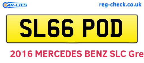 SL66POD are the vehicle registration plates.