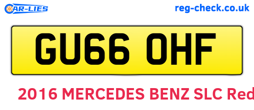 GU66OHF are the vehicle registration plates.