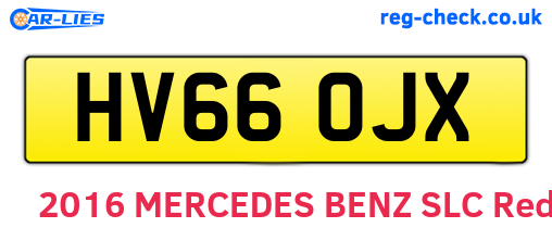 HV66OJX are the vehicle registration plates.