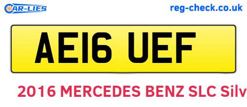 AE16UEF are the vehicle registration plates.
