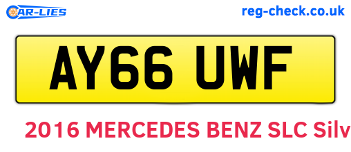 AY66UWF are the vehicle registration plates.