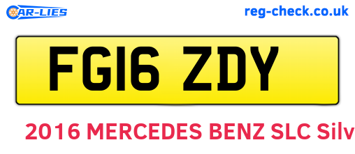 FG16ZDY are the vehicle registration plates.