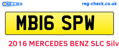 MB16SPW are the vehicle registration plates.