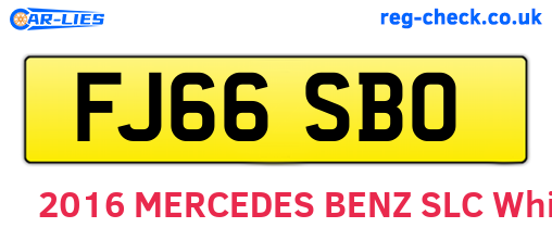 FJ66SBO are the vehicle registration plates.