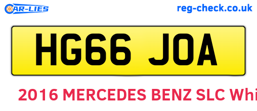 HG66JOA are the vehicle registration plates.
