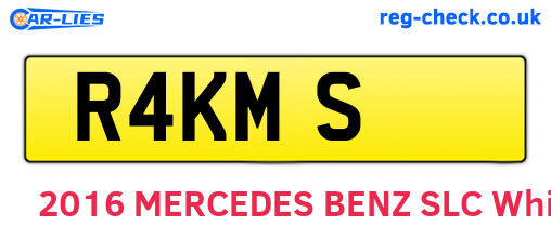 R4KMS are the vehicle registration plates.