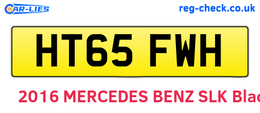 HT65FWH are the vehicle registration plates.