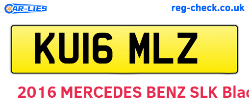 KU16MLZ are the vehicle registration plates.