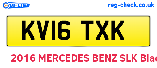 KV16TXK are the vehicle registration plates.