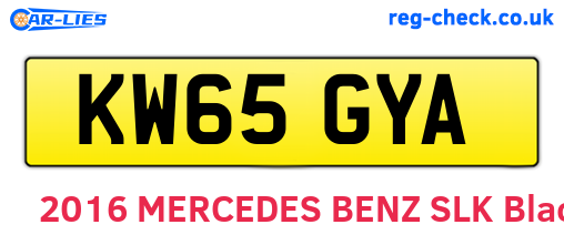 KW65GYA are the vehicle registration plates.