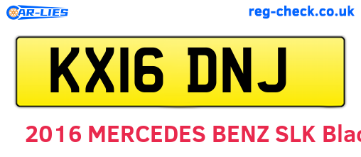 KX16DNJ are the vehicle registration plates.
