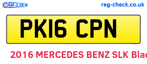 PK16CPN are the vehicle registration plates.