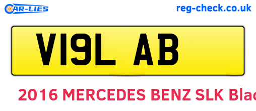 V19LAB are the vehicle registration plates.