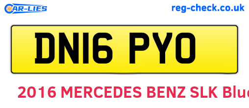 DN16PYO are the vehicle registration plates.