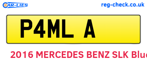 P4MLA are the vehicle registration plates.