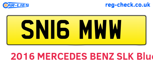 SN16MWW are the vehicle registration plates.