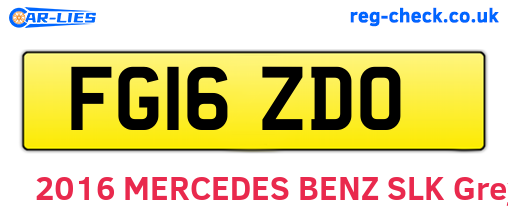 FG16ZDO are the vehicle registration plates.