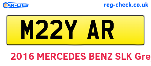 M22YAR are the vehicle registration plates.