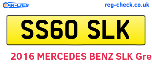 SS60SLK are the vehicle registration plates.