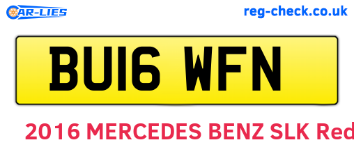 BU16WFN are the vehicle registration plates.