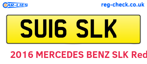 SU16SLK are the vehicle registration plates.