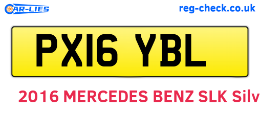 PX16YBL are the vehicle registration plates.