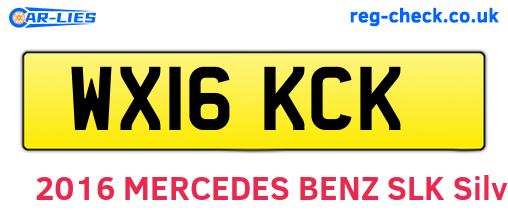 WX16KCK are the vehicle registration plates.