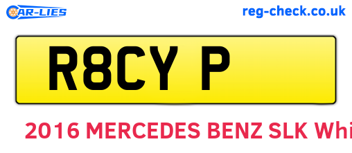 R8CYP are the vehicle registration plates.