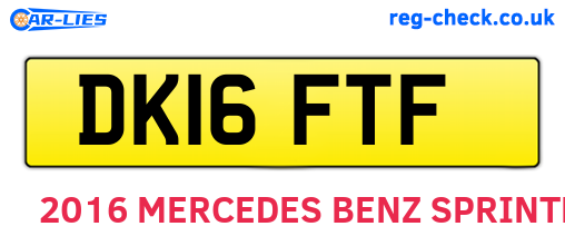 DK16FTF are the vehicle registration plates.