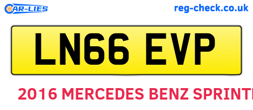 LN66EVP are the vehicle registration plates.