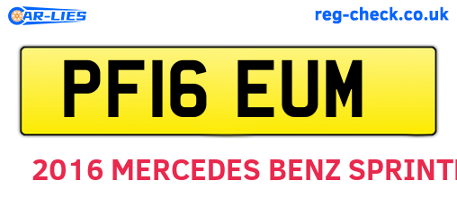 PF16EUM are the vehicle registration plates.