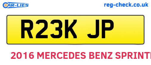 R23KJP are the vehicle registration plates.