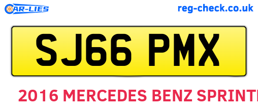 SJ66PMX are the vehicle registration plates.