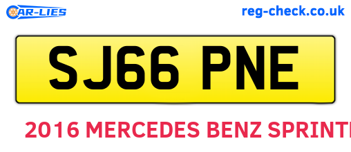 SJ66PNE are the vehicle registration plates.