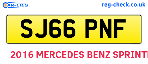 SJ66PNF are the vehicle registration plates.