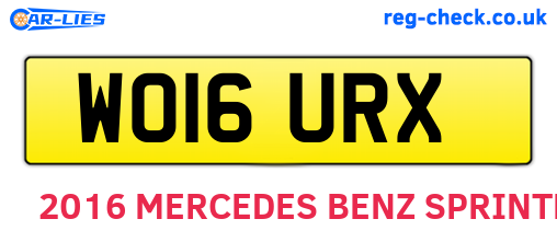 WO16URX are the vehicle registration plates.