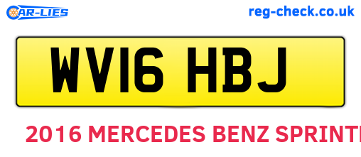 WV16HBJ are the vehicle registration plates.
