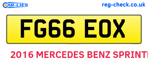 FG66EOX are the vehicle registration plates.