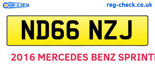 ND66NZJ are the vehicle registration plates.