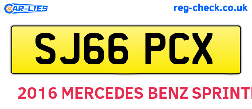 SJ66PCX are the vehicle registration plates.