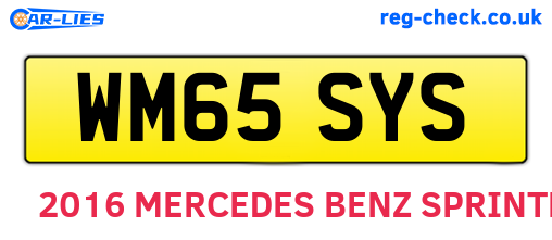WM65SYS are the vehicle registration plates.