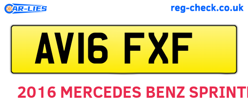 AV16FXF are the vehicle registration plates.