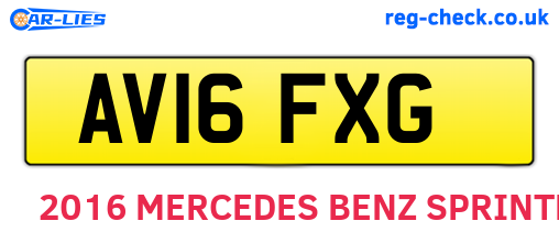 AV16FXG are the vehicle registration plates.