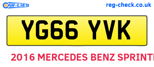 YG66YVK are the vehicle registration plates.