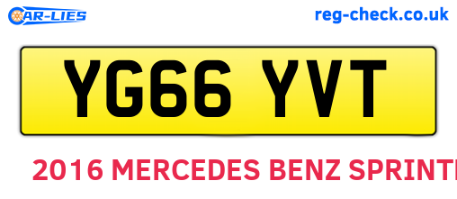 YG66YVT are the vehicle registration plates.