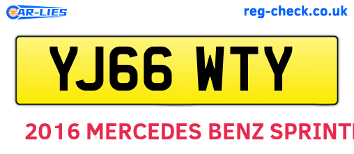 YJ66WTY are the vehicle registration plates.